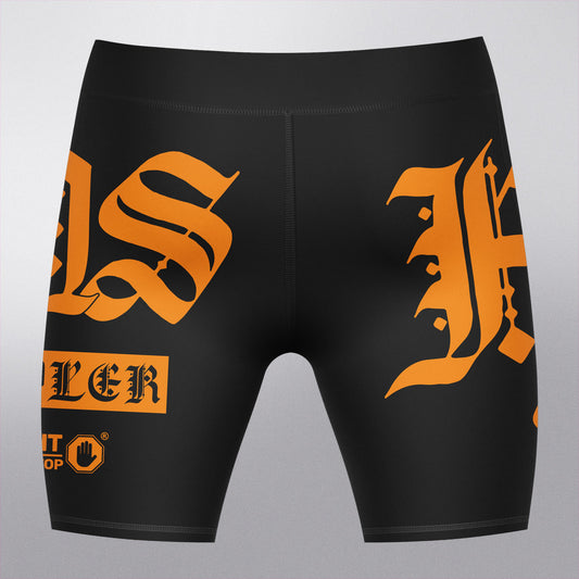 Malla Corta Black & Orange Fight Non Stop – Goth Collection