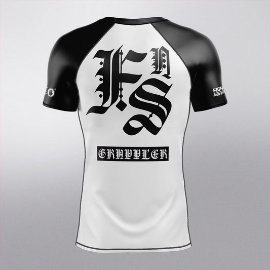 Rashguard Gótica Blanca & Negra – Fight Non Stop