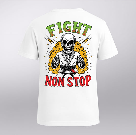Camiseta “FIGHT NON STOP – Spirit Never Dies” (White Edition)
