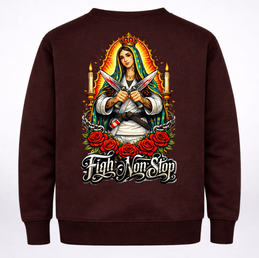 Sudadera "Sagrada Rola" – Edición Brown/Maroon