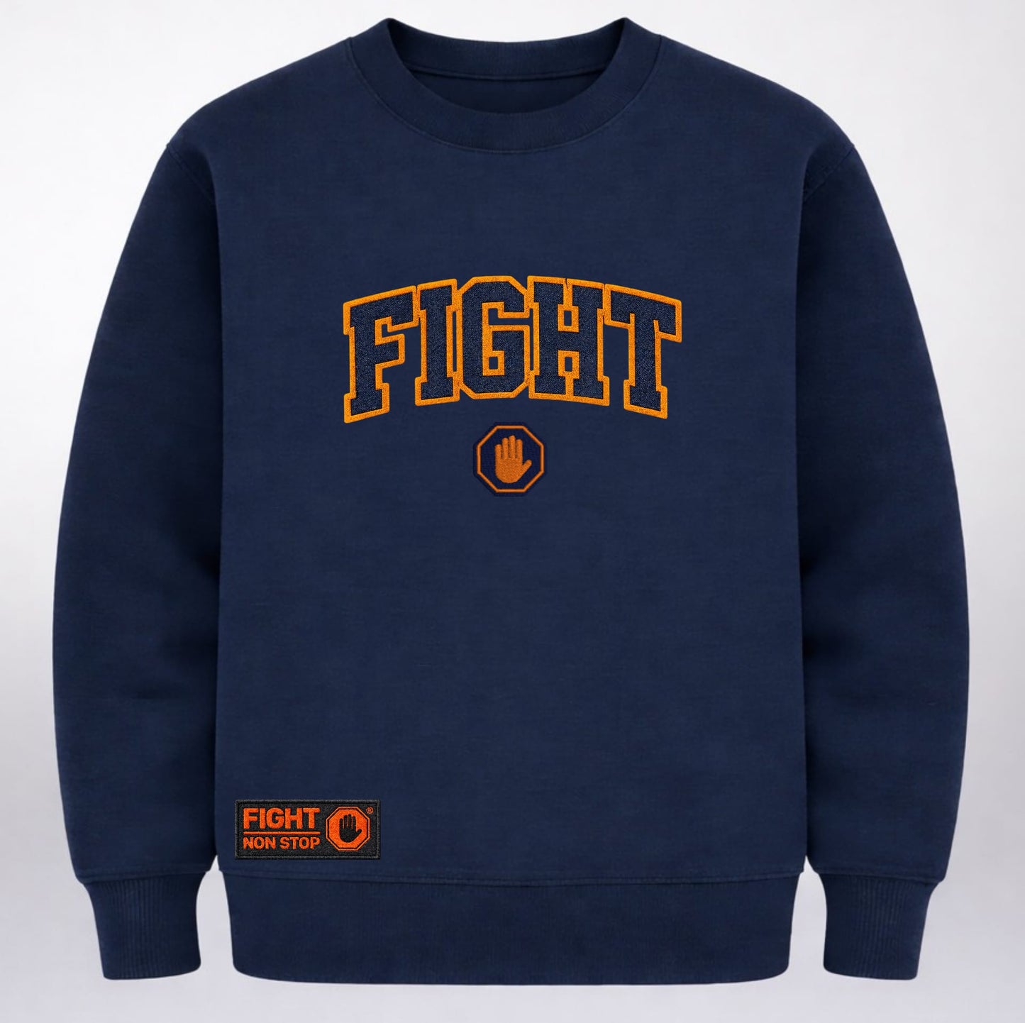 Sudadera "University Fight" – Navy & Orange Edition