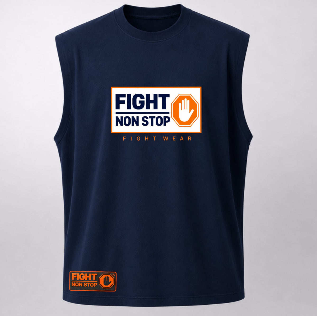 Camiseta Sin Mangas "Fight Non Stop" Fight Wear - Azul Marino