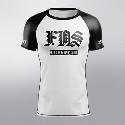 Rashguard Gótica Blanca & Negra – Fight Non Stop