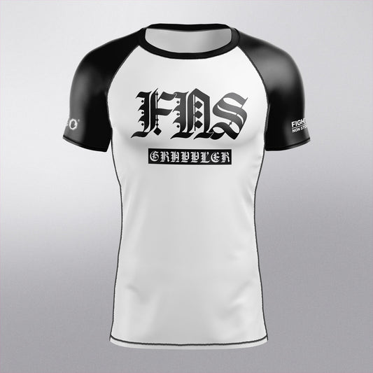 Rashguard Gótica Blanca & Negra – Fight Non Stop