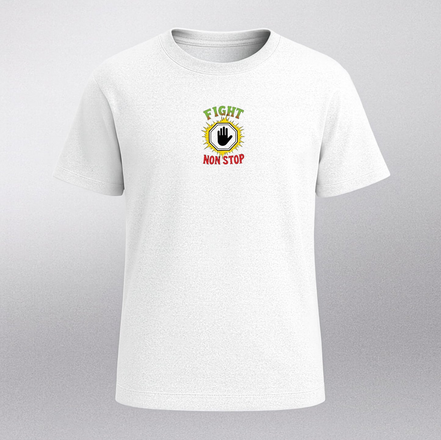Camiseta “FIGHT NON STOP – Spirit Never Dies” (White Edition)