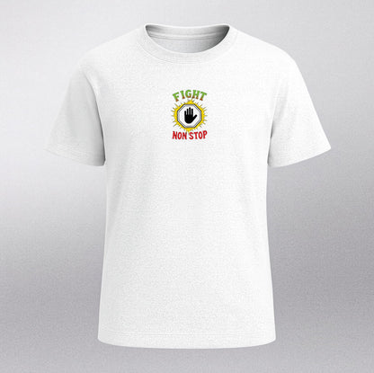 Camiseta “FIGHT NON STOP – Spirit Never Dies” (White Edition)