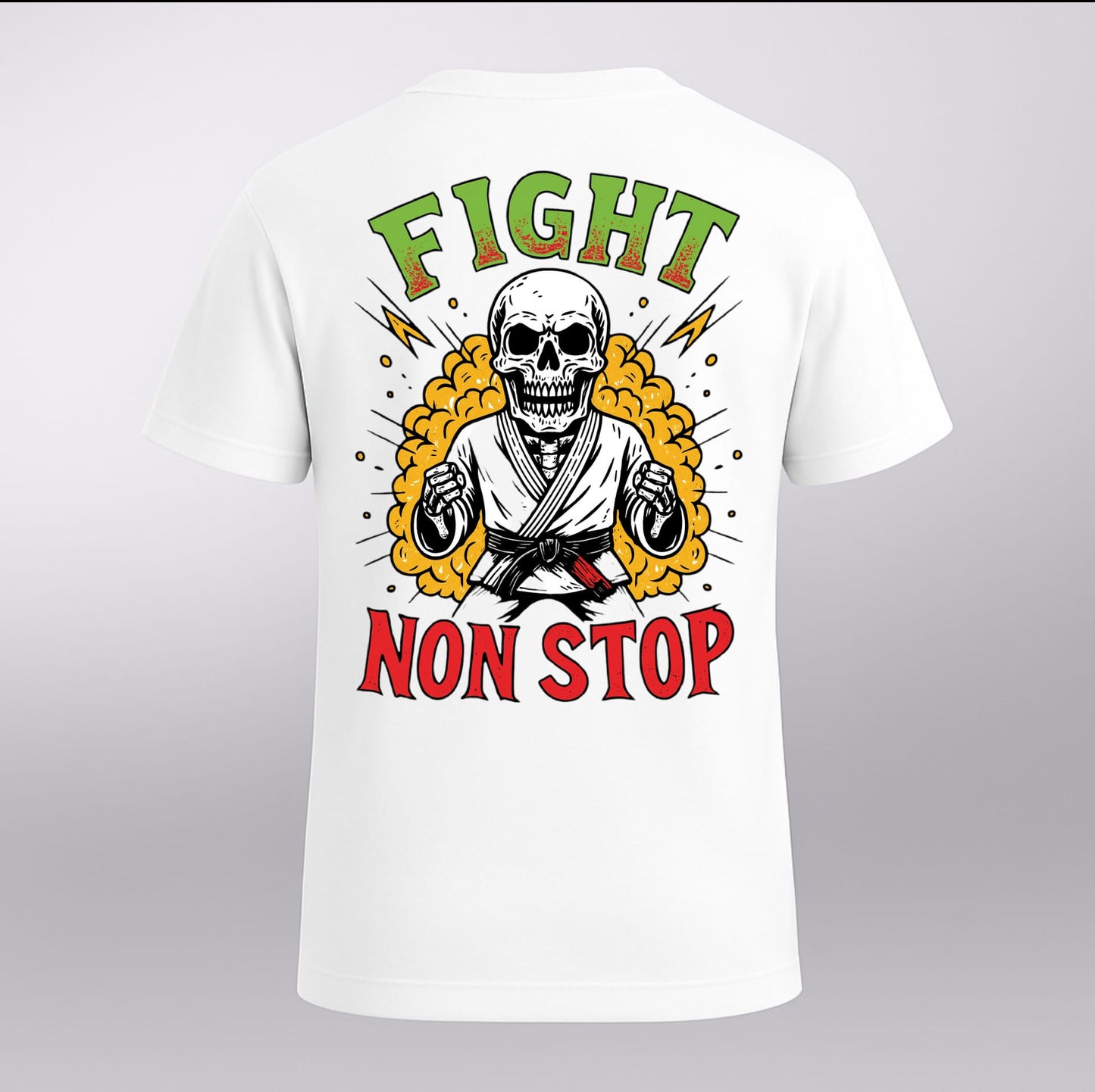 Camiseta “FIGHT NON STOP – Spirit Never Dies” (White Edition)