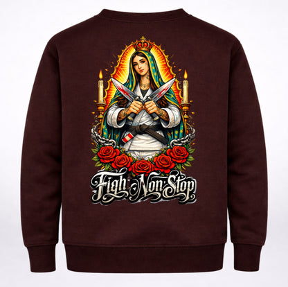 Sudadera "Sagrada Rola" – Edición Brown/Maroon