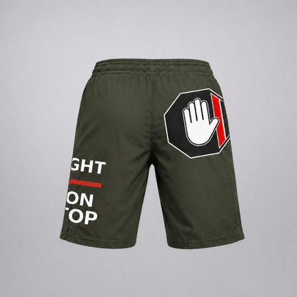 Shorts Deportivos "Fight Non Stop" - Verde Oliva