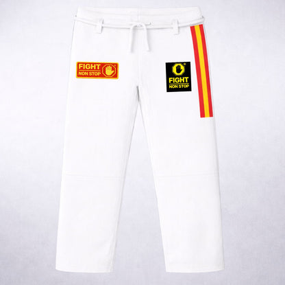 Kimono Gi "Fight Non Stop" Edicion Bjj Spain  - Blanco