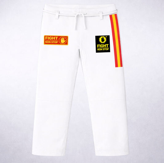 Kimono Gi "Fight Non Stop" Edicion Bjj Spain  - Blanco